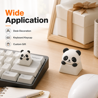 Tecla Artesanal 3D Personalizada de Oso Panda Adorable, Perfil de Animal Escondido, para Teclado Mecánico