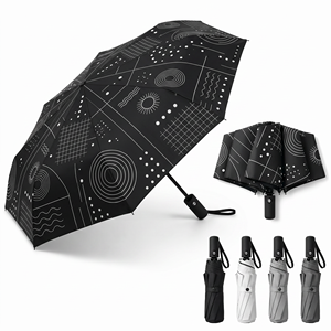 Sombrillas con Revestimiento Negro UPF50 para Sol y Lluvia, 21 Pulgadas, 800 mm, Resistentes al Agua, Minimalistas, Plegables y Personalizables con Logotipo - Product Image 1