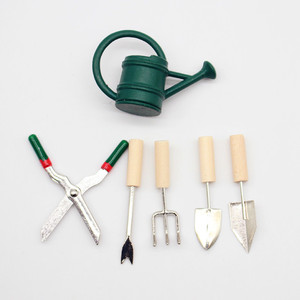 Mini giardino bollitore per casa delle bambole da giardino cesoie strumenti pala giardino esterno decorazione microscopica - Product Image 6