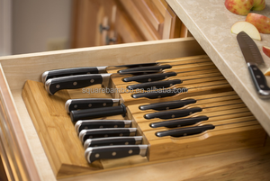 Organisateur de cuisine en bambou pour tiroir, porte-couteaux en bambou à insérer dans le tiroir - Product Image 2