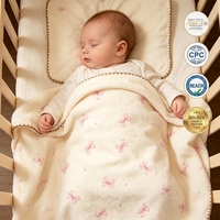 Manta Envolvente Reversible para Bebé de Algodón Crepé con Puntos Minky, 300 Hilos, Transpirable, para Todas las Estaciones, Plegable, con Diseño de Dibujos Animados Personalizable, 100x100cm