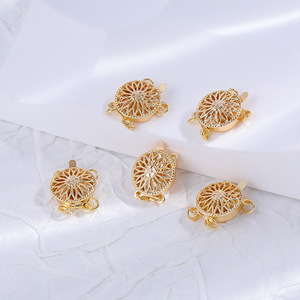 <span class=keywords><strong>Boucle</strong></span> délicate à 1, 2 ou 3 rangs, <span class=keywords><strong>fermoir</strong></span> creux géométrique rond, connecteur à broche pour la fabrication de bracelets et accessoires de bijoux DIY - Product Image 5