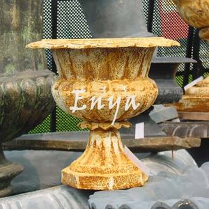 Florero de hierro fundido redondo de Imperio Romano, adornos para césped <span class=keywords><strong>exterior</strong></span>, macetas <span class=keywords><strong>grandes</strong></span> de Metal rústicas para jardín, al aire libre - Product Image 2