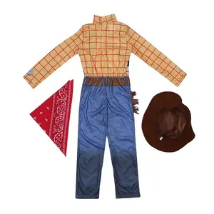 Anime Crianças Menino Toy Story Woody Cosplay Trajes para Halloween Party Vestuário Kids