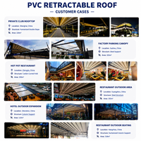 Pavillon moderne en aluminium à toit rétractable et arqué, imperméable, pour restaurant en plein air, terrasse, repas et fêtes