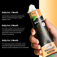 Dentifrice Keleek au Ginseng Noir et Menthe, Blanchiment Naturel des Dents, Haleine Fraîche, Soin des Gencives, Nettoyage en Profondeur, Hygiène Buccale pour Usage Domestique