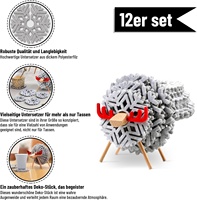 Dessous de verre drôles de moutons ensemble absorbant feutre flocon de neige sous-verres de noël avec support pour table boissons verre tasse à thé tasse bière bar à vin