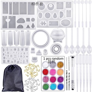 LS 83 pezzi fai da te Set di strumenti per colla di cristallo braccialetto ciondolo combinazione di stampi per gioielli con punta da trapano 12 paillettes colorate - Product Image 6