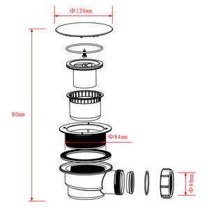 Bandeja de <span class=keywords><strong>ducha</strong></span> de 120mm, accesorio de drenaje, ahorro de espacio, bandeja de <span class=keywords><strong>ducha</strong></span>, residuos con parte superior extraíble - Product Image 4