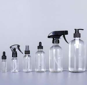 Flacone in Vetro Trasparente Boston Round da 15ml-500ml con Tappo in Bakelite, Bottiglia Spray di Grande Capacità per Liquidi Cosmetici Sensibili alla Luce - Product Image 1