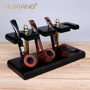 Muxiang Tobacco Pipe Stand 4 Position Straight Type Wooden Display Rack For Pipe Collection - Product Image 3