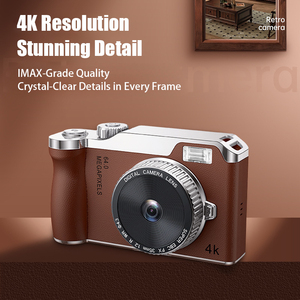 Dual <strong>Camera</strong> 4K Digital <strong>Camera</strong> with LED <strong>Flash</strong> Kids <strong>Camera</strong> 16X Zoom 64MP Compact and Portable for Travel and Vlogging