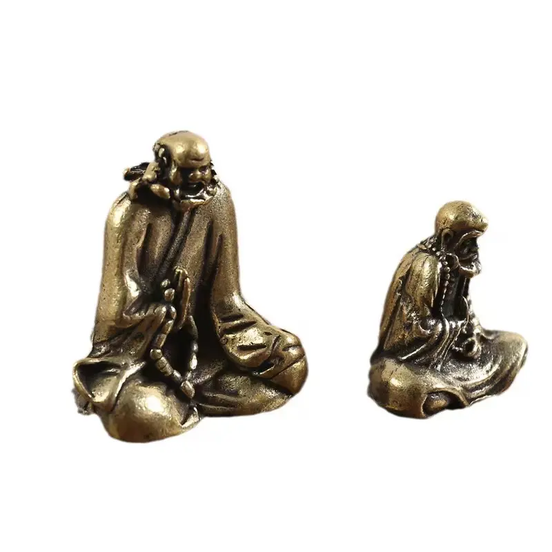 Zen Dharma master solid brass sand monk decoration home for Buddha study decoration bronze creative decoration