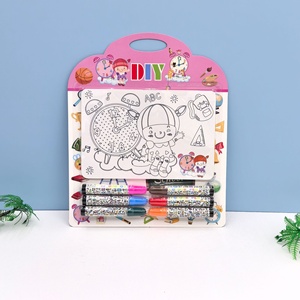 Set di 6 Carte da Colorare a Doppia Faccia con Tema Animali e Natura, Carta da <span class=keywords><strong>Disegno</strong></span> con 6 Penne per Bambini - Product Image 1