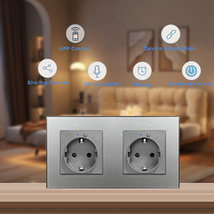 NOVSKI ab standart 153*82MM <span class=keywords><strong>WiFi</strong></span> akıllı kontrol ve ses kontrolü çift duvar prizleri akıllı yaşam APP ile çalışmak - Product Image 2