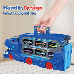 B/O Dinosaur Storage Truck Toys <span class=keywords><strong>con</strong></span> Mini Car Inside Electric Catapult Car Rail Truck Juguetes para niños - Product Image 5