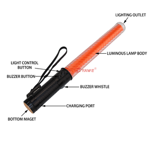 ไฟ LED แบบชาร์จไฟได้ ขนาด 40 ซม. ทำจากวัสดุ ABS/PC สำหรับควบคุมการจราจร กระบองไฟเตือนภัยเพื่อความปลอดภัย สำหรับเจ้าหน้าที่รักษาความปลอดภัย และการควบคุมการจราจรบนสนามบิน - Product Image 2