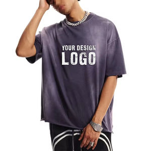 Camiseta Deportiva Holgada de Color Degradado Informal a la Moda para Hombre, Camiseta de Alta Calidad con Hombros Caídos, Estilo Vintage Lavado, Talla Grande - Product Image 4