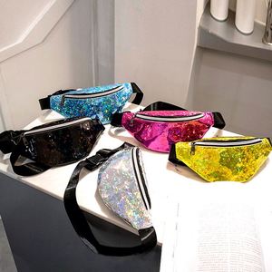 Sac banane holographique à paillettes pour femme, sac de poitrine laser, sac ceinture, nouveauté 2018 - Product Image 1
