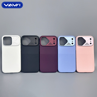 Coque de téléphone VAWI S108 en silicone premium, couleur unie, effet peau, anti-chute, antidérapante, avec cadre pour objectif pour iPhone 18 Pro Max