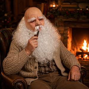 Masque intégral en latex pour homme âgé d'Halloween avec tête <span class=keywords><strong>chauve</strong></span>, sourcils blancs, longue barbe bouclée - Thème amusant et pétillant - Product Image 5