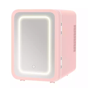 Refrigerador para el cuidado de la piel de marca privada, Mini Refrigerador rosa de 4L con luz Led y espejo - Product Image 3