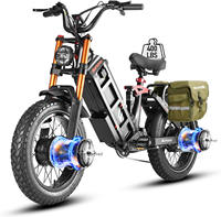 Vélo électrique EAhora Juliet Pro II avec moteur arrière, batterie au lithium, pneus larges, fourche à suspension réglable et verrouillable pour adultes