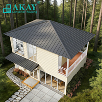 Villa préfabriquée de luxe Akay à deux étages, 3, 4 ou 5 chambres, suite de villas préfabriquées, maisons modulaires en conteneurs, maisons préfabriquées