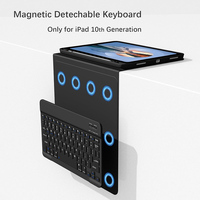 Étui pour clavier sans fil en cuir PU TPU pour iPad 10e génération 10.9 pouces Housse de protection