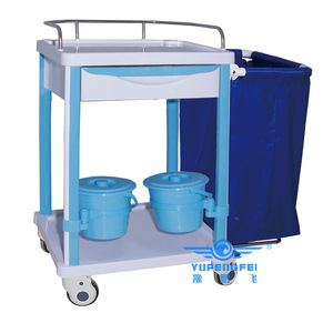 Yu Pengfei ABS Nursing Trolley 625x475x930mm Two Layer With Waste Bag Hospital Use - Product Image 1