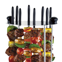 HALEY 1200W 8 brochettes en acier inoxydable, grill à kebab rotatif à 360 degrés, barbecue électrique pour usage domestique