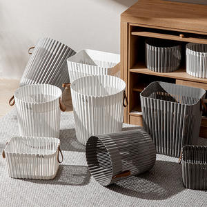 ตะกร้าซักผ้าทรงกลมแบบมินิมอล กล่องเก็บของแบบพกพาสำหรับใช้ในบ้าน - Product Image 3