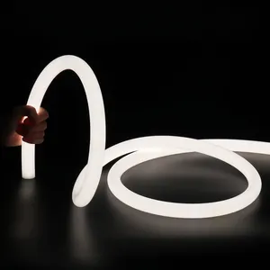 Corda flexível de led 360 graus, com acessórios completos, de silicone, redonda, 360, neon, flexível