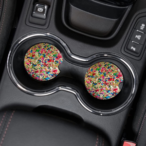 Shiny <strong>Silver</strong> Sparkling Glitter Car <strong>Coasters</strong> Round Acrylic <strong>Coasters</strong> for Drinks (2.87 Inches) - Product Image 3