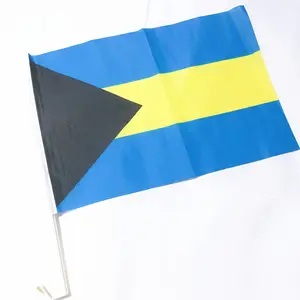 Diskon besar klip jendela bendera mobil Bahama 12X18 inci untuk acara olahraga patriotik spanduk bendera parade