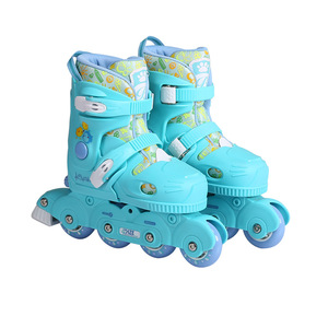 Children's Roller Skates Pink Blue Mesh Lining Double <b>Row</b> Wheels PP Sole Flashing Wheels Kids Sport <b>Shoes</b> - Product Image 3