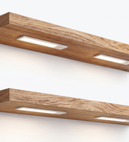 Étagères flottantes en bois naturel avec lumières rechargeables pour événements, mariages, expositions commerciales