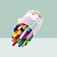 Ensemble de 24 stylos marqueurs à l'aquarelle non toxiques pour enfants, crayons de dessin artistique avec sac de transport portable