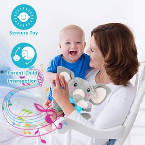 Regalo para Bebés Recién Nacidos de 0, 3, 6, 9 y 12 Meses, Adorable Peluche de Elefante con Luz Nocturna, Música y Luz, Personalizable - Product Image 2