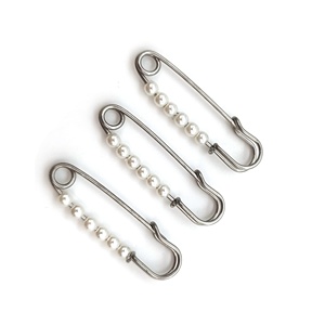Atacado Grande Pérola Aço Inoxidável Vestuário Clutch Silver Pearl Broches Badge Lapel Pearl Pins Para Broche <span class=keywords><strong>DIY</strong></span> Artesanato Fazendo - Product Image 2