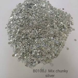 Mélange de paillettes d'argent biodégradable poudre de paillettes fines épaisses fabricant professionnel en gros pour les décorations d'arts artisanaux - Product Image 1