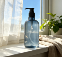 Bouteille pompe à lotion PET marron 500 ml avec logo personnalisé, protection UV, vide, pour huile essentielle, après-shampoing, emballage cosmétique