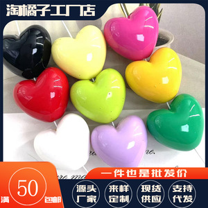Dopamine Colored Painted Fat Heart Beads 20mm Acrylic Loose Beads For DIY Jewelry Making <b>Bracelet</b> Pendant Phone Chain Accessory - Product Image 5