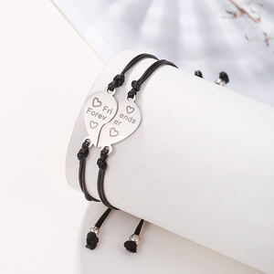 G2232, оптовая продажа, из нержавеющей стали, сердечное письмо, лучшие друзья, навсегда, дружба, модные ювелирные изделия, браслеты и браслеты - Product Image 4