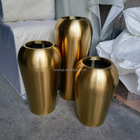 Pot Bunga Vas Stainless Steel Mewah Grosir Kustom untuk Tanaman Bunga Dekorasi Rumah