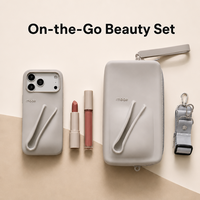 Ensemble de beauté portable avec étui pour téléphone, trousse à cosmétiques, rouge à lèvres, brillant à lèvres et sangle de poignet, accessoires de maquillage de voyage