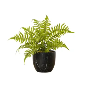 34cm Eco-Friendly PEVA little Artificial Fern Shrub Plants With Black Pot Decoration For Home Decor