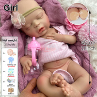Großhandel Maßgefertigte Handbemalte Silikon-Babypuppen Fabrikexport Detaillierte 18-Zoll-Reborn-Puppen für Mädchen zum Kuscheln & Sammeln