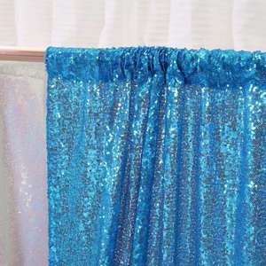 ผ้าม่านเลื่อมสีฟ้าท้องฟ้า8FT x 2ft มีสไตล์ตกแต่งงานปาร์ตี้งานคอนเสิร์ตงานแต่งงานงานพรอม - Product Image 3
