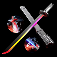 Espada Láser de Juguete para Niños, Accesorio de Arma para Juego de Rol, Estilo Cyberpunk, con Luz y Efecto de Humo